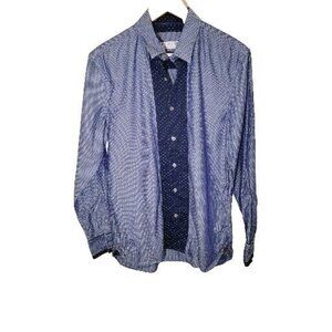 John Lennon By English LAUNDRY checked Blue Button Down M Euc